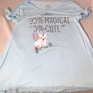 NWOT Girls Justice Top s/s dog unicorn size 10